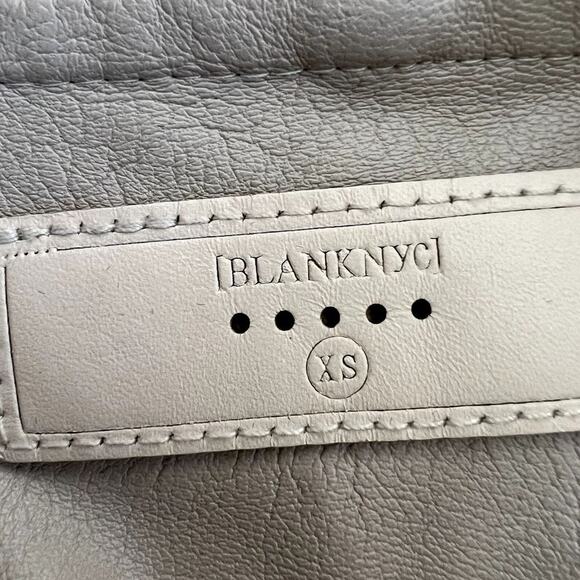 BlankNYC Style #30M-9027 Neutral beige Vegan LEATHER DRAPED Long Sleeve JACKET - Picture 4 of 11